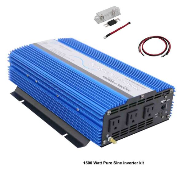 Aims Power 1500 Watt Pure Sine Power Inverter Kit