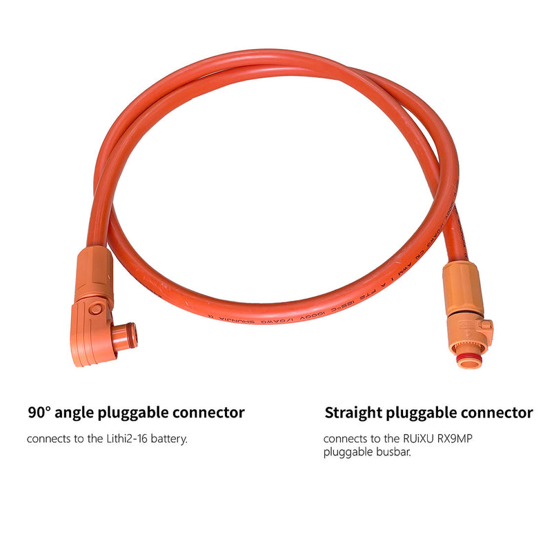 RUiXU 1/0 AWG cable for  RX9MP Busbar | Orange+ Black | One Pair