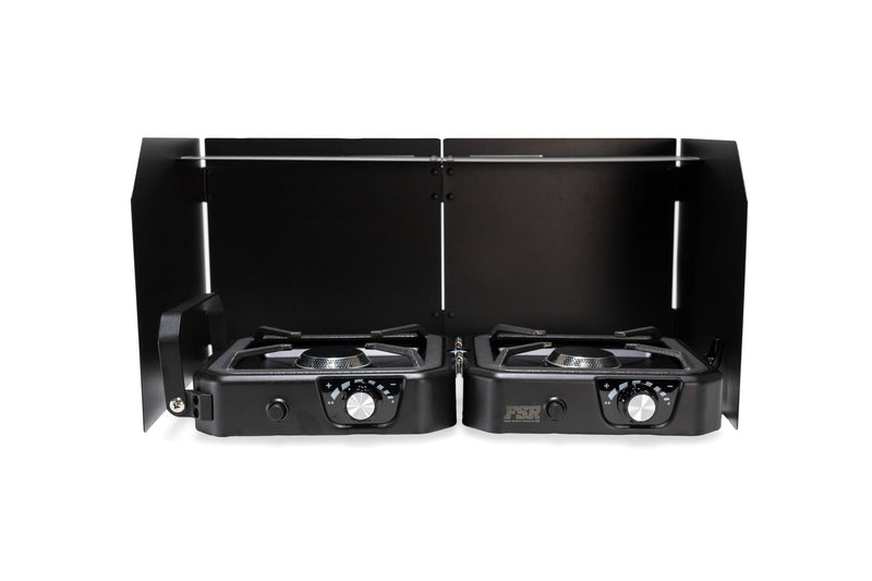 Freespirit Recreation Portable 2 Burner Camp Stove & Wind Screen - Clearance