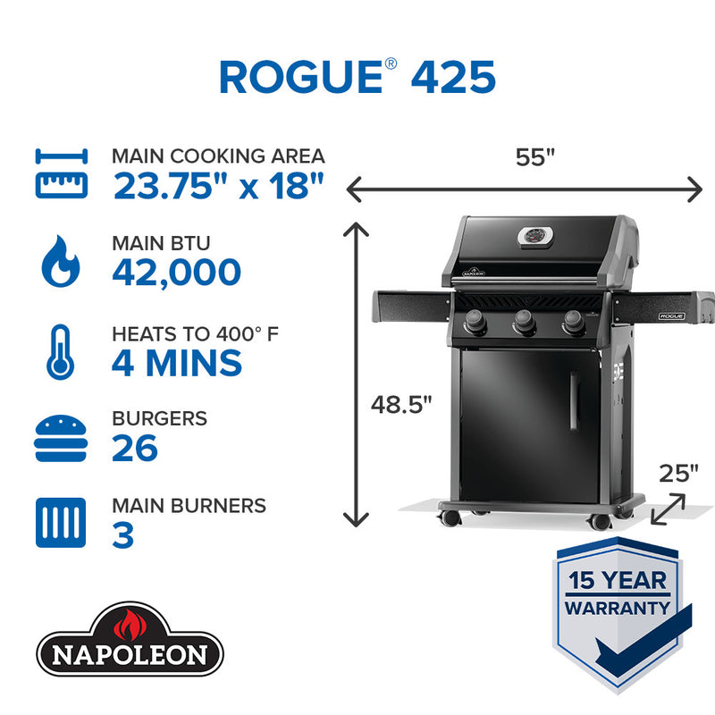 Napoleon Rogue® 425 Black Gas Grill