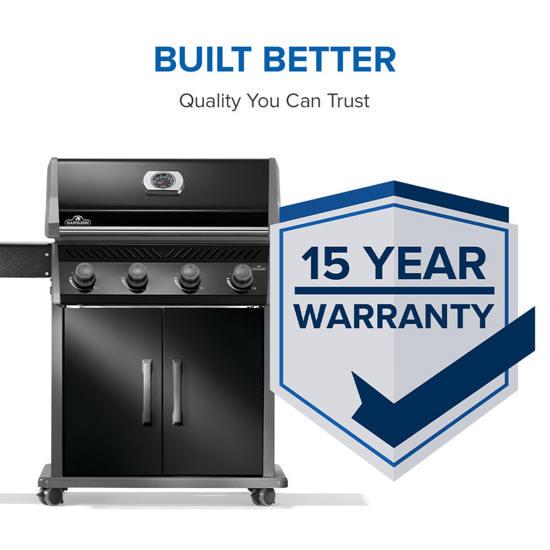 Napoleon Rogue 525 Black Gas Grill with Stainless Steel Grids