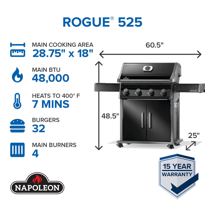Napoleon Rogue® 525 Black Gas Grill