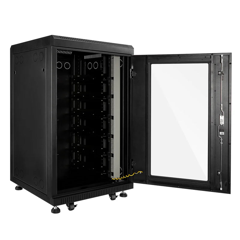 Rich Solar Battery Server Rack for ALPHA 5 PRO | 6-Slot Enclosed Battery Cabinet | Includes Wheels & 600A Bus Bar Covers | Pre-assembled