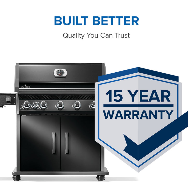 Napoleon Rogue® PRO 625 SIB Black Gas Grill with Infrared Side Burner