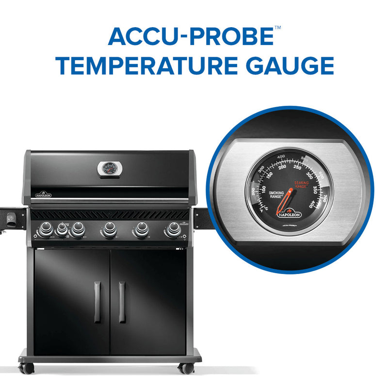 Napoleon Rogue® PRO 625 SIB Black Gas Grill with Infrared Side Burner