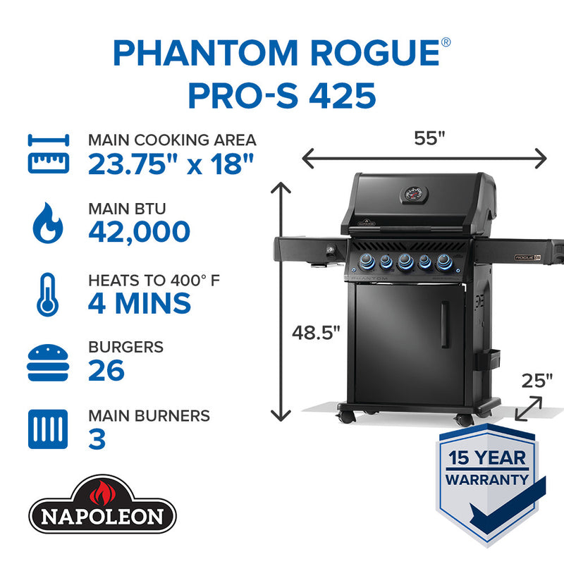 Napoleon 2025 Phantom Rogue® PRO-S 425 RSIB with Infrared Side and Rear Burner