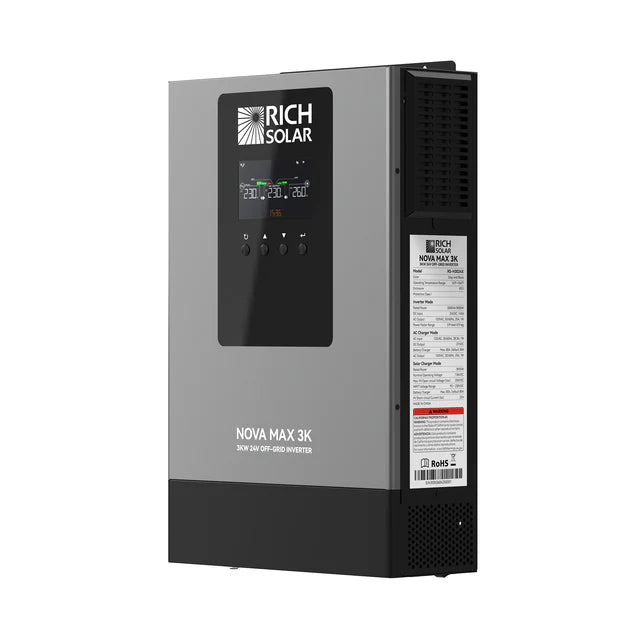 Rich Solar Nova Max 3K | 3000W 24V Off-Grid Hybrid Inverter | Pure Sine Wave Power