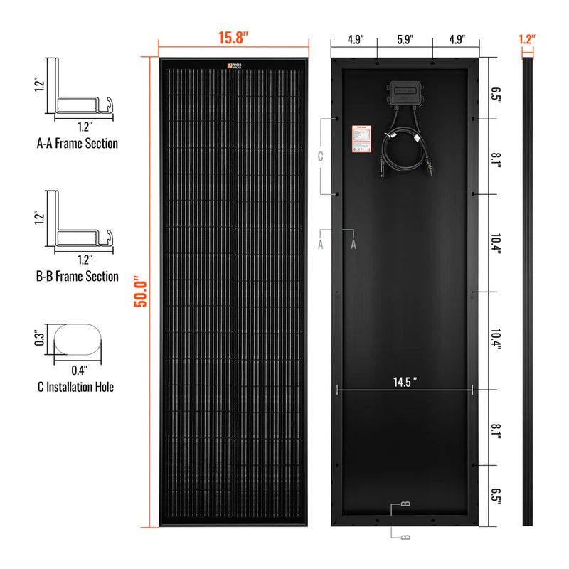 Rich Solar MEGA 100 SLIM | 100 Watt Slim Solar Panel