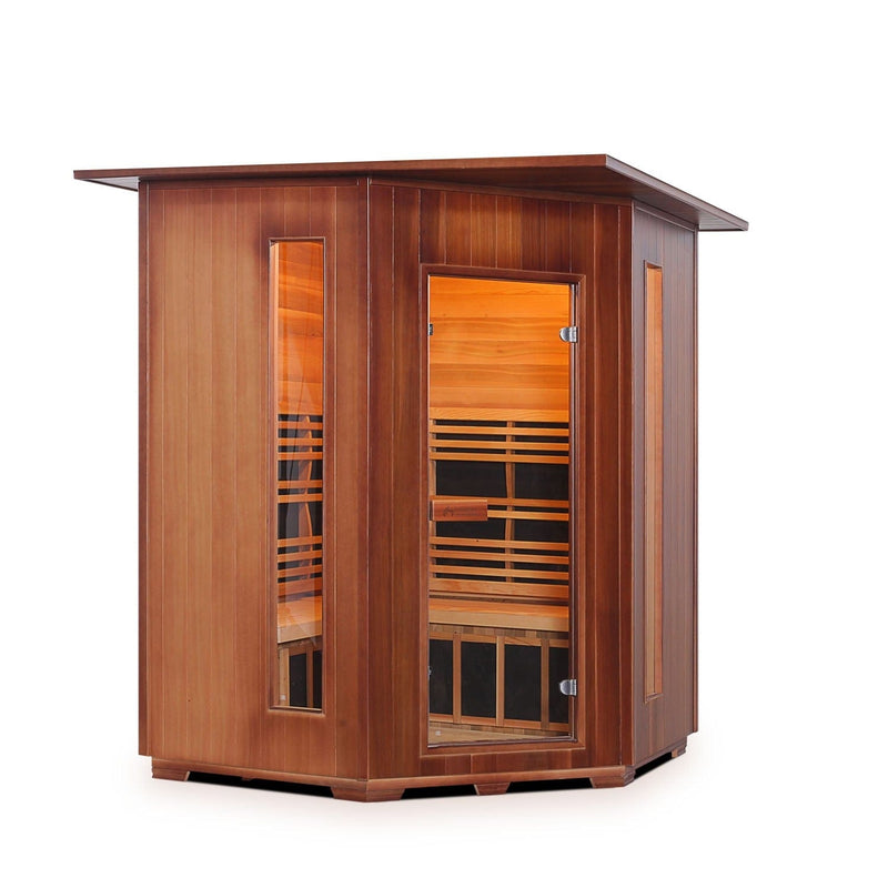 Enlighten InfraNature Original Rustic 4C Full Spectrum Infrared Indoor Sauna | 4 Persons