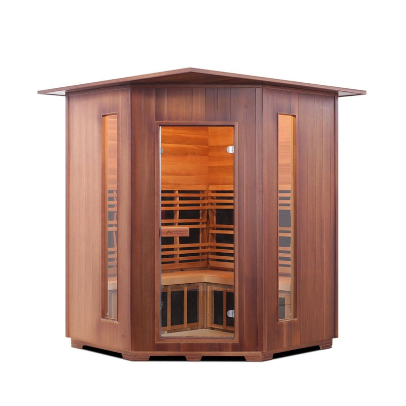 Enlighten InfraNature Original Rustic 4C Full Spectrum Infrared Indoor Sauna | 4 Persons