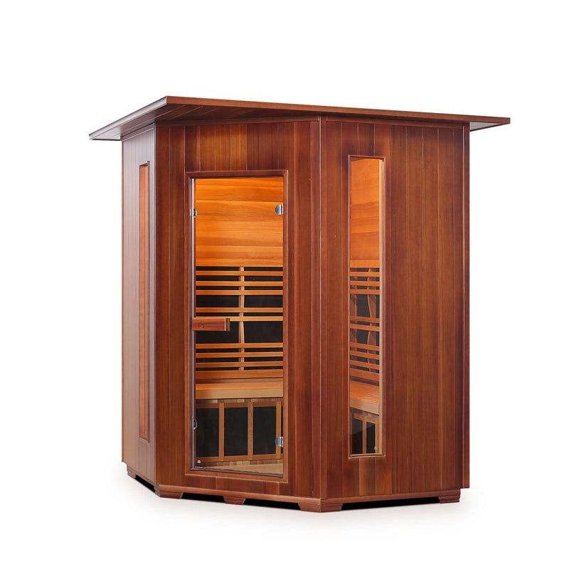 Enlighten InfraNature Original Rustic 4C Full Spectrum Infrared Indoor Sauna | 4 Persons