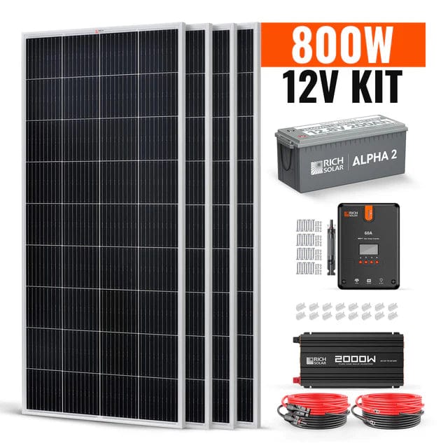 Rich Solar 800W 12V Complete Kit 