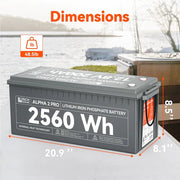 Rich Solar ALPHA 2 PRO Battery Dimension