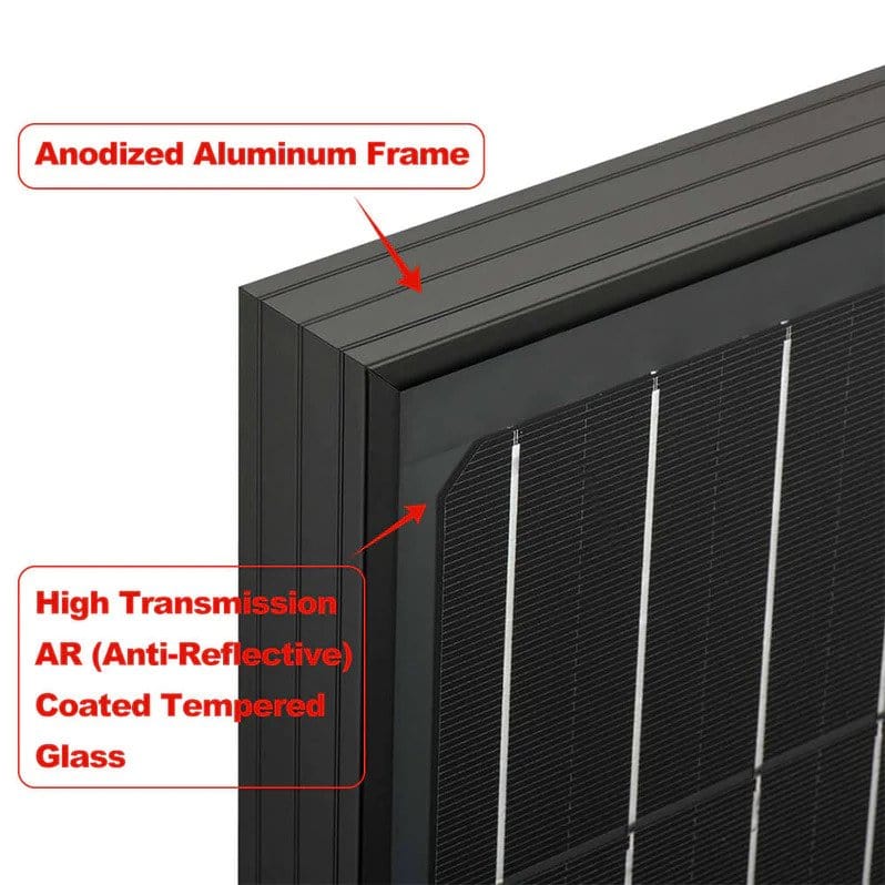 Rich Solar Mega 100 ONYX Solar Panel AR and Aluminim Frame