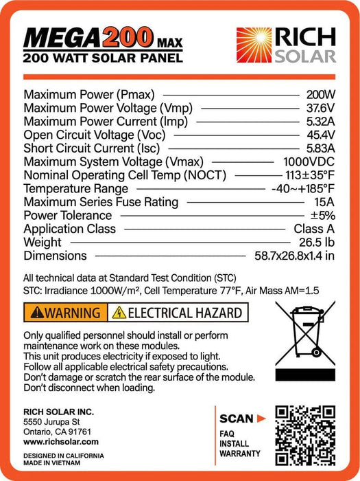 Rich Solar Monocrystalline Solar Panel