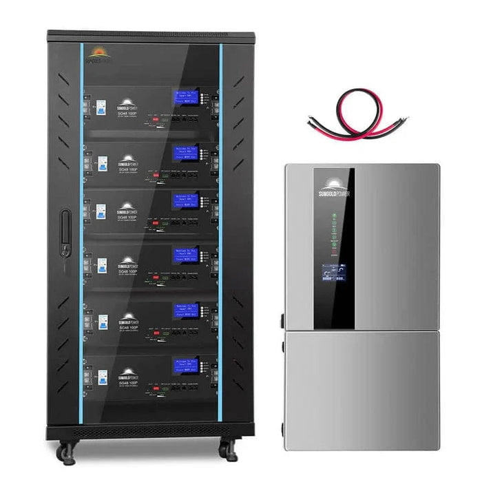 SunGold Power Hybrid Solar Kit 11.4KW 48V Split Phase 30.72KWH Lithium Battery 28 X 440 Watt Solar Panel SGH-11N3E