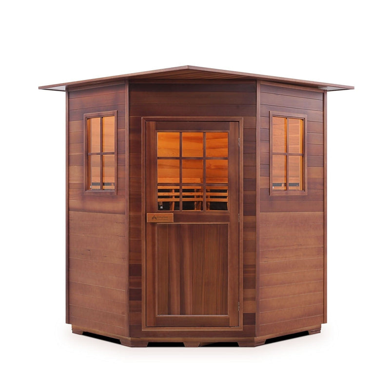 Enlighten InfraNature Original Sierra 4 Corner Full Spectrum Infrared Indoor Sauna | 4 Persons