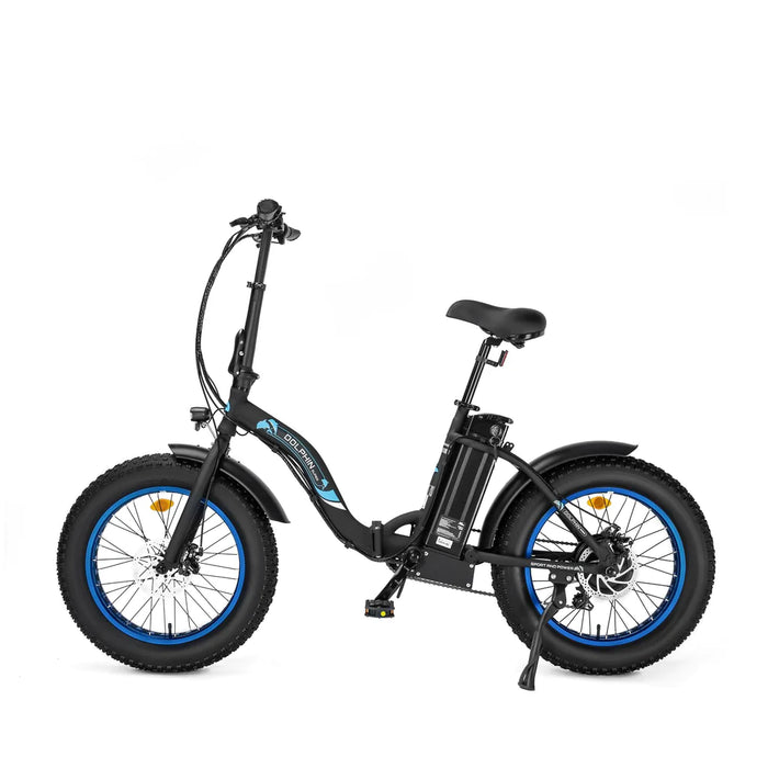 Ecotric Dolphin Fat Tire Portable and Folding Electric Bike - Black | UL Certified