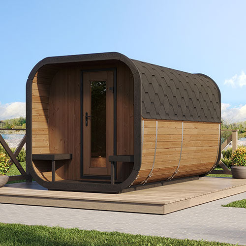 SaunaLife Model CL12GCP Cube-Series Outdoor Home Sauna Suite Kit | 8 Persons