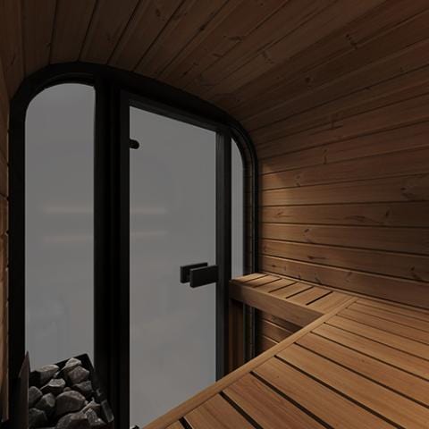 SaunaLife CL3G Cube Sauna seats view from inside