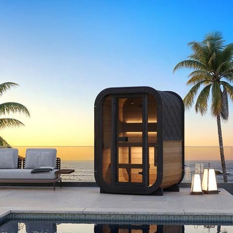 SaunaLife CL3G Cube Sauna outdoor front view