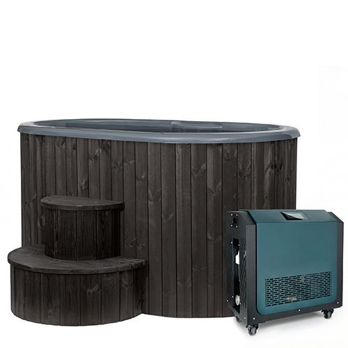 SaunaLife Model S2BC Immersion Tub and Combination Water Chiller/Heater, Black | 2-Persons
