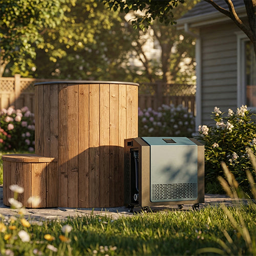 SaunaLife Model S1NC Immersion Tub and Combination Water Chiller/Heater, Natural | 1-Person