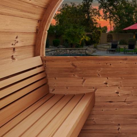 SaunaLife Model E7W Sauna Barrel Bench View