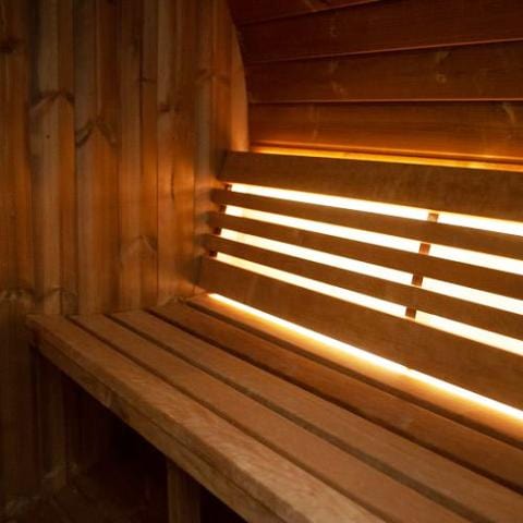 SaunaLife Model E8W Sauna Barrel Bench Details