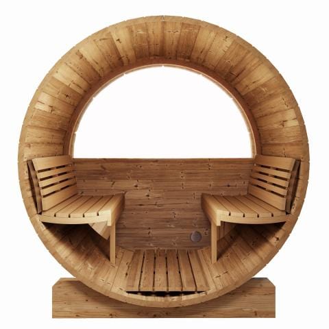 SaunaLife Model E8W Sauna Barrel Interior Sit Designs