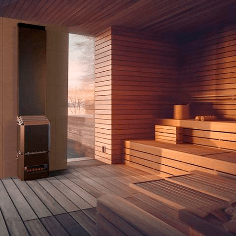 Saunum AIR 10 WiFi Sauna Heater Package with Saunum AirIQ Wifi Display and Sauna Stones
