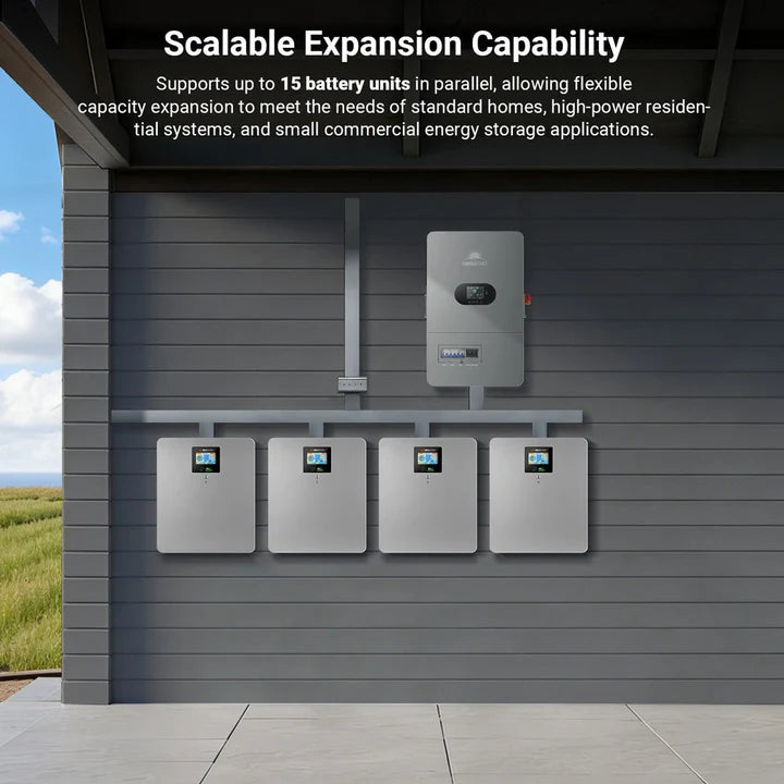 SunGold Power CoreX 5 Elite Wall Mounted 48V 100AH Residential Energy Storage Battery Pack Wi‑Fi & Bluetooth