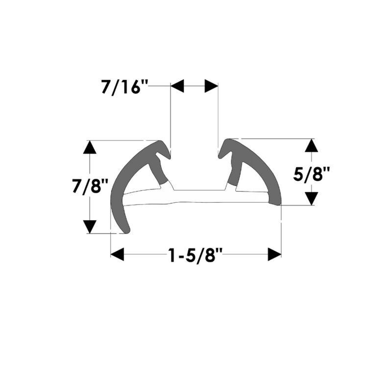 TACO SuproFlex Rub Rail Kit w/Flex Vinyl Overlay Insert - 1-5/8"H x 7/8"W x 60'L - Black w/Black Insert [V11-9991BBK60-2]