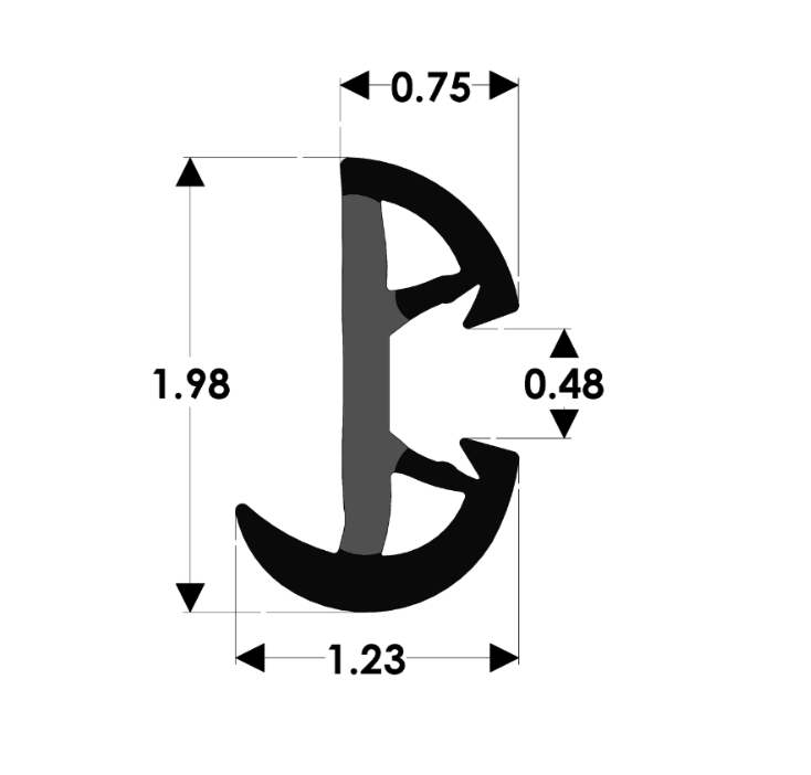 TACO SuproFlex Rub Rail Kit w/Flex Vinyl Overlay Insert - 2"H x 1-1/4"W x 80'L - Black w/Black Insert [V11-9993BBK80-2]