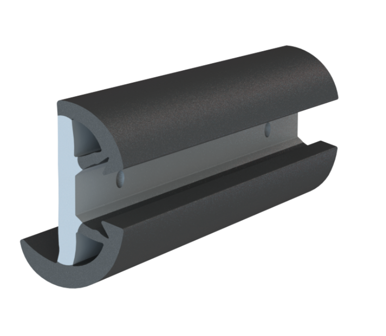 TACO SuproFlex Rub Rail Kit w/Flex Vinyl Overlay Insert - 2"H x 1-1/4"W x 60'L - Black w/Black Insert [V11-9993BBK60-2]