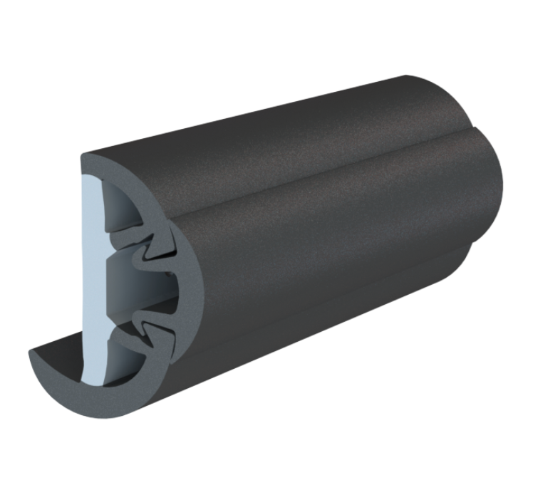 TACO SuproFlex Rub Rail Kit w/Flex Vinyl Overlay Insert - 2"H x 1-1/4"W x 80'L - Black w/Black Insert [V11-9993BBK80-2]