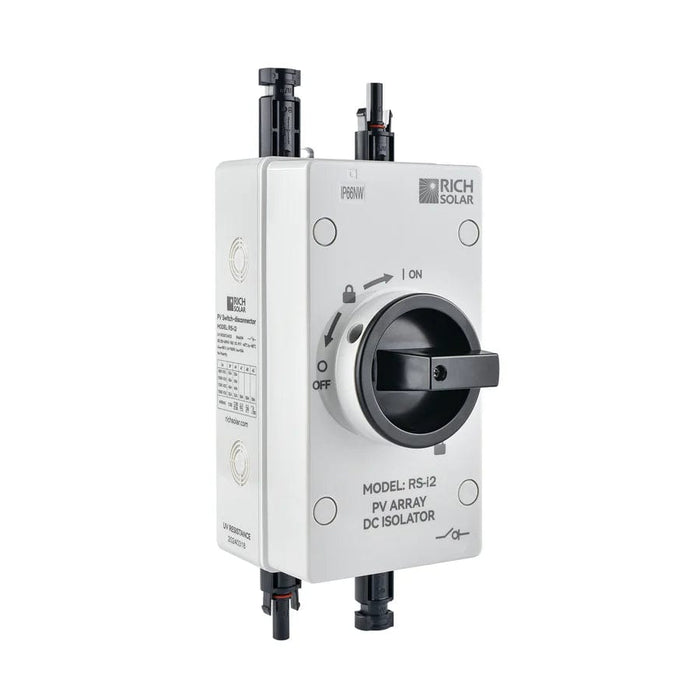 Rich Solar PV DC Quick Disconnect Switch | Solar Array DC Quick Disconnect Switch | 1500 Volt 32 Amp | 2 Pole 1 String | Easy to Install