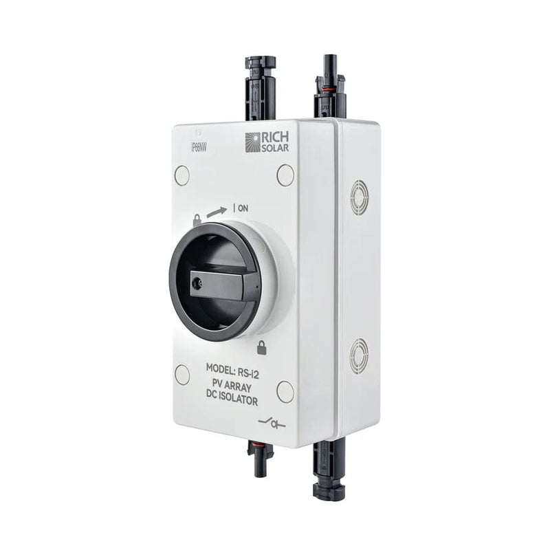 Rich Solar PV DC Quick Disconnect Switch | Solar Array DC Quick Disconnect Switch | 1500 Volt 32 Amp | 2 Pole 1 String | Easy to Install