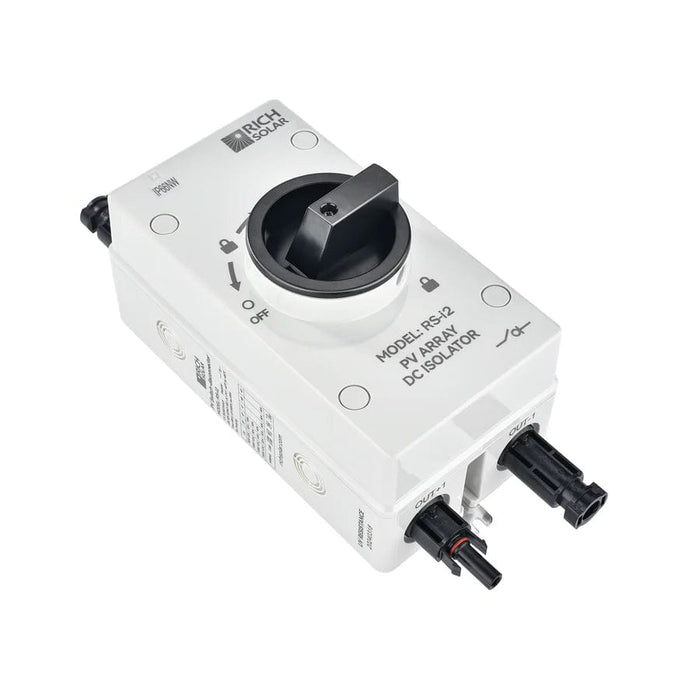 Rich Solar PV DC Quick Disconnect Switch | Solar Array DC Quick Disconnect Switch | 1500 Volt 32 Amp | 2 Pole 1 String | Easy to Install