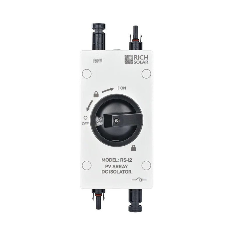 Rich Solar PV DC Quick Disconnect Switch | Solar Array DC Quick Disconnect Switch | 1500 Volt 32 Amp | 2 Pole 1 String | Easy to Install