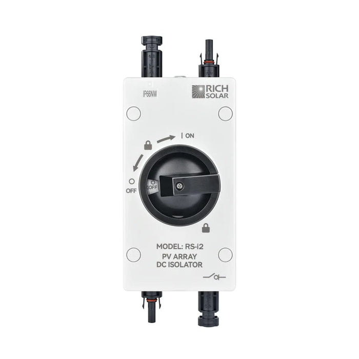 Rich Solar PV DC Quick Disconnect Switch | Solar Array DC Quick Disconnect Switch | 1500 Volt 32 Amp | 2 Pole 1 String | Easy to Install
