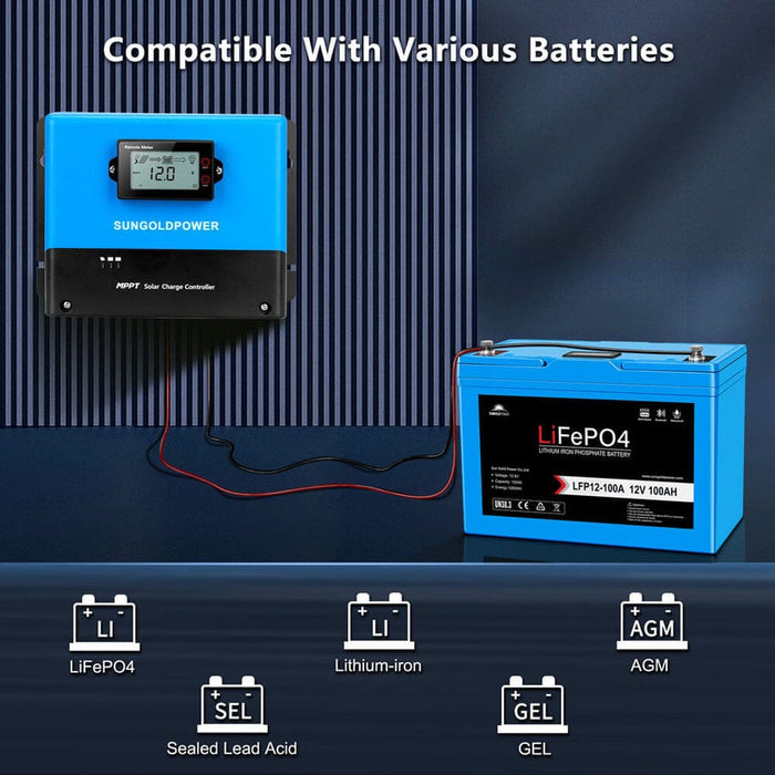 SunGold Power MPPT Solar Charger Controller Compatible with Various Batteries