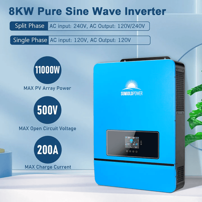 SunGold 8KW Inverter Voltage Power and Max Charge