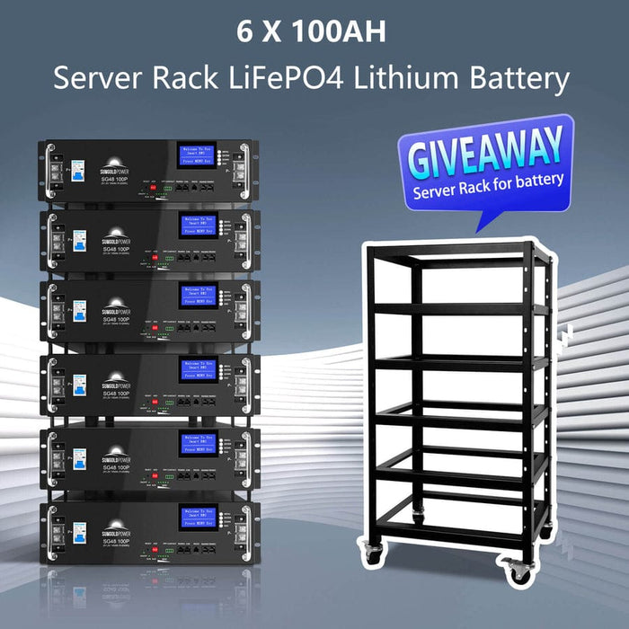 Giveaway Server Rack For 6 LiFePO4 Lithium Battery 6 x 100AH
