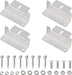 four solar panel mounting brackets, with one slot and four mounting holes each. Includes the mounting hardware: screws, nuts, and washers.