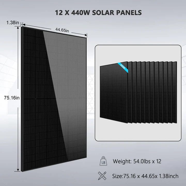 SunGold Power Solar Panels 12x 440W and dimensions