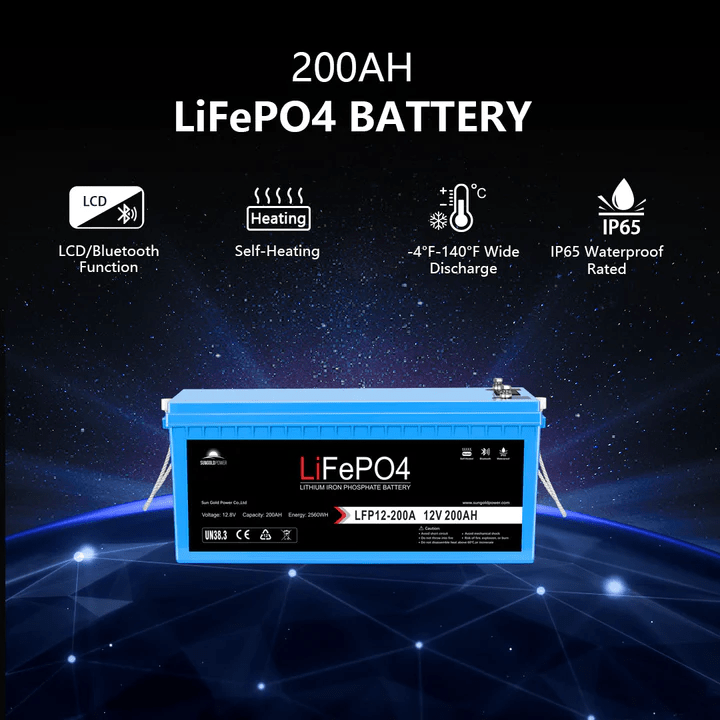 SunGold Power Solar Panel LifePO4 Battery Functions