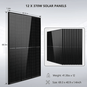 SunGold Power Solar Panel Dimensions 12 pcs x 370W Solar Panels