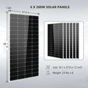 SunGold Power Solar Panels Details 6 pcs 200W Solar Panels