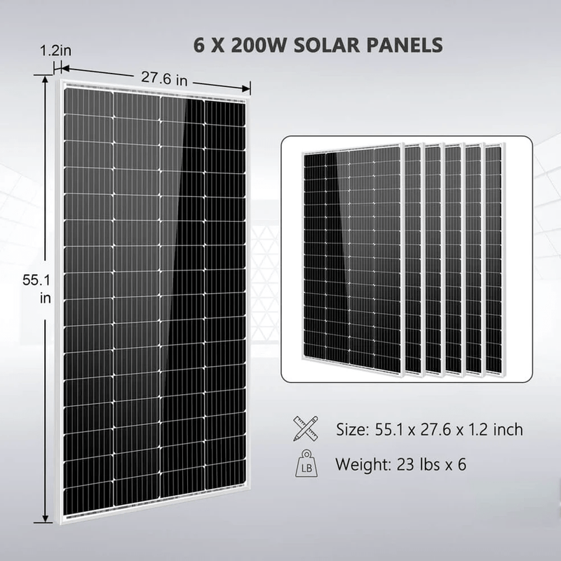 SunGold Power Solar Panels Details 6 pcs 200W Solar Panels